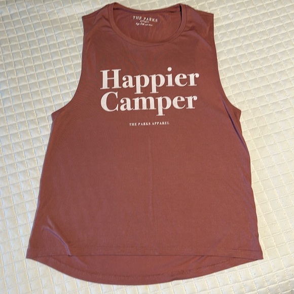 Perfect Condition “Happier Camper” Tank Top Pink Size Large - Picture 1 of 4